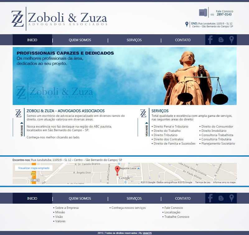 Criação de Sites para Advogados - Zoboli & Zuza