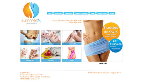 Criação de Sites para Médicos - Summer In Centro Estético